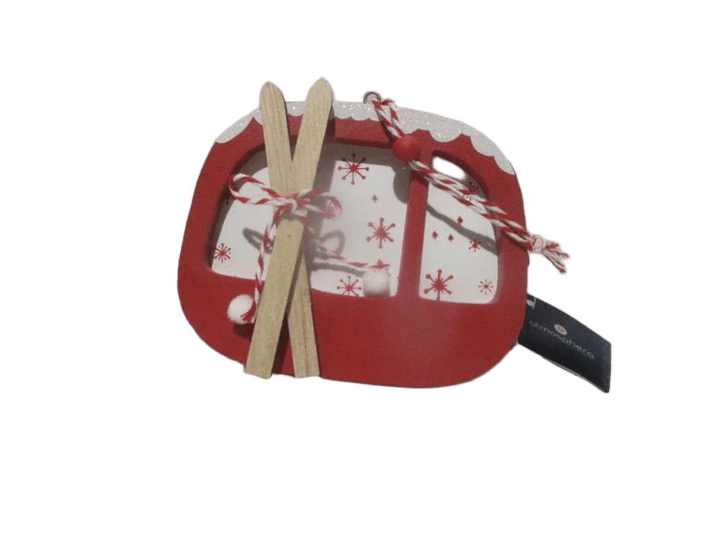 Sdn Wood Cabin W/ Ski Red 10cm