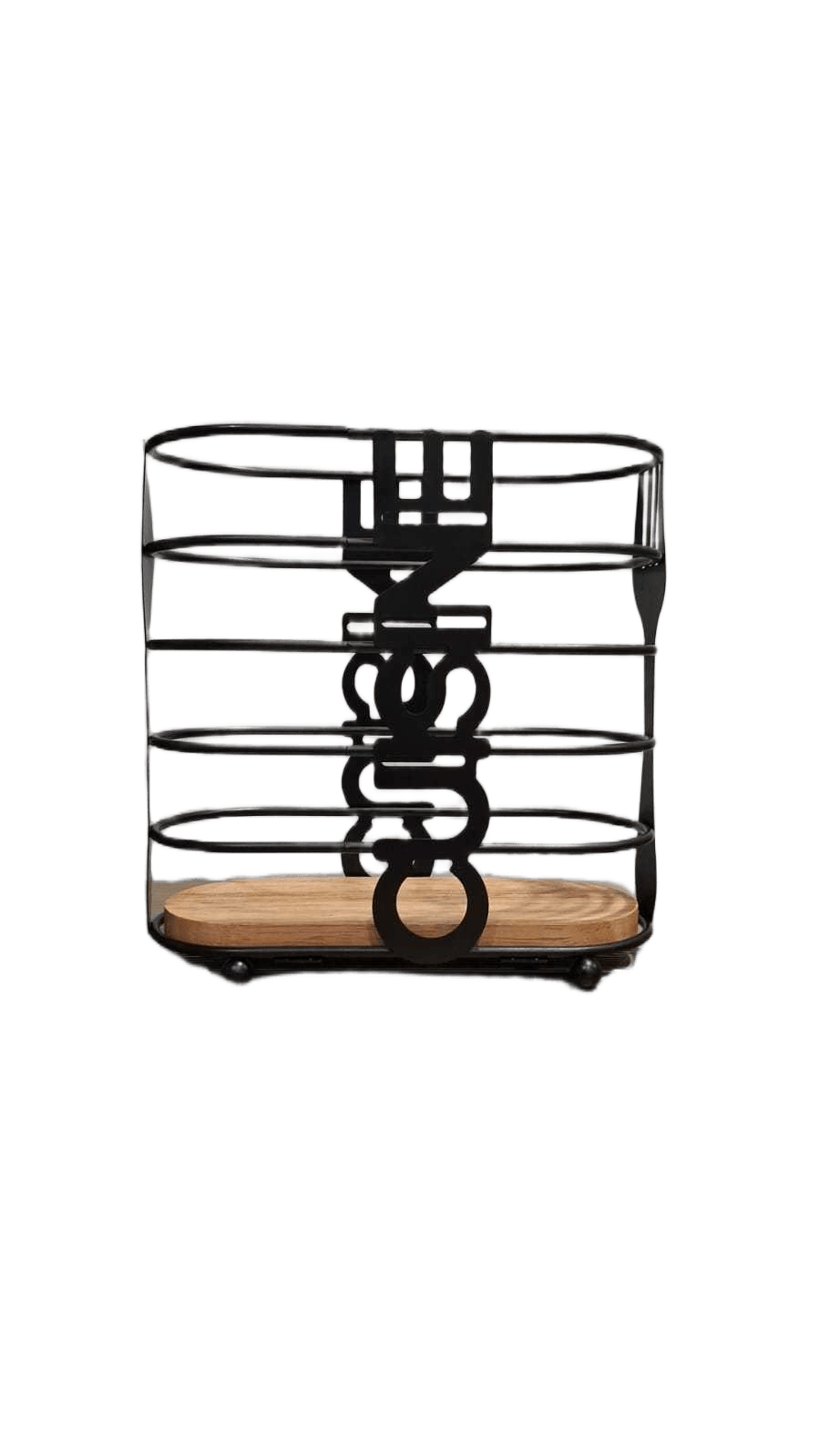 Spoon Stand Metal+wood Opp Bag16*7*16black