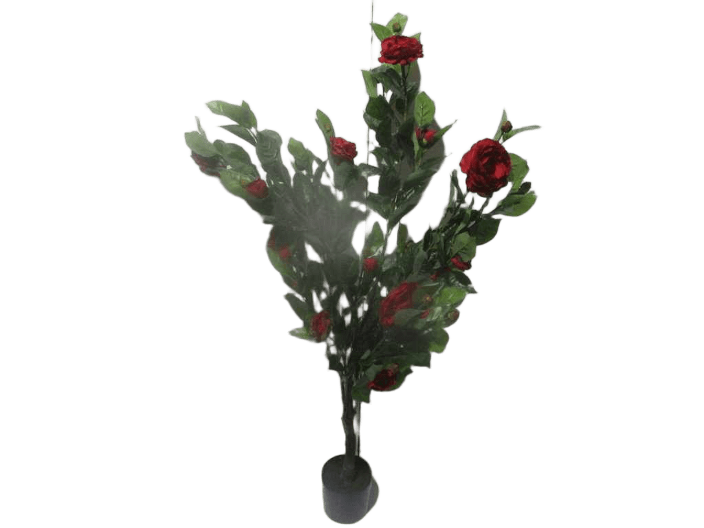 Artificial Tree,camellia , Polyester Flower Pu Stem 135cm Red 135cm