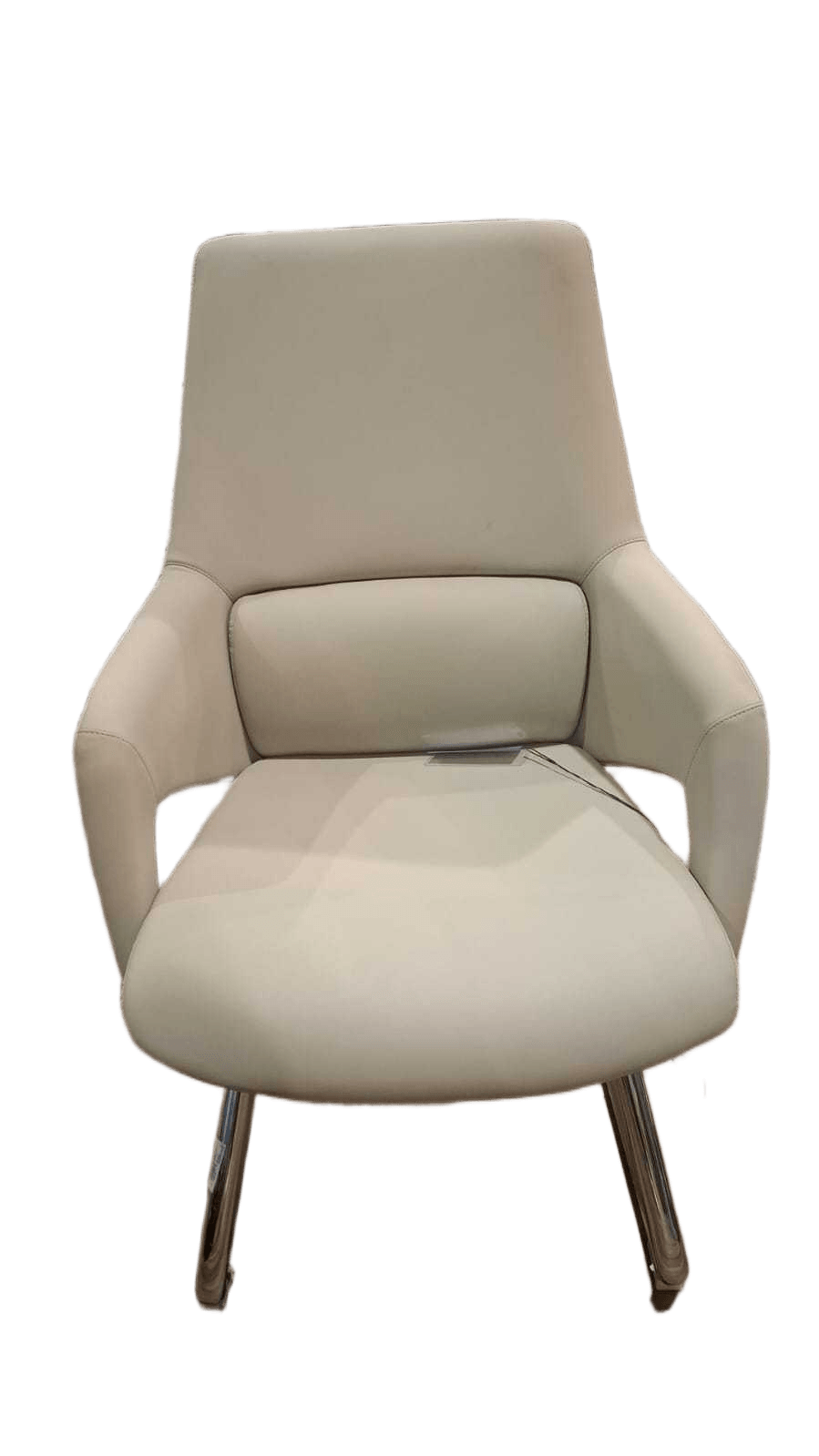 Visitor Chair Cream Pu + Chrome Frame Tube:2.0mm 260-36 61x60.5x101.5