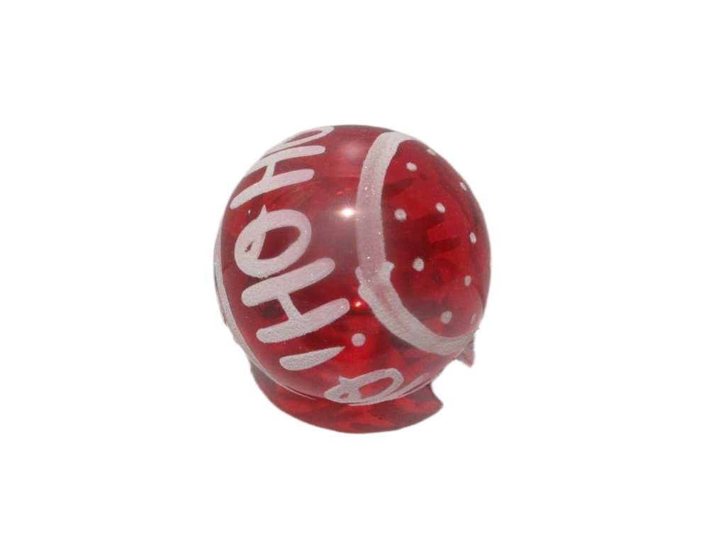 Glass Ball 90mm Red/Wh Hohoho