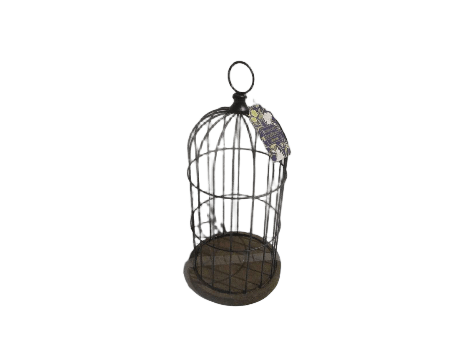 Decorative Cage Boudoir Froufrou In Wood And Metal D18xh39.5cm