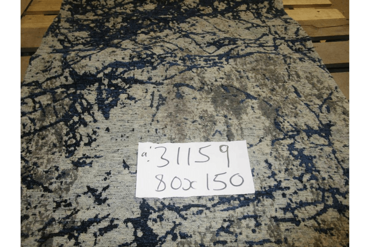 Carpet Luga Blue 17 80% Polyester 20% Cotton 1300 Gsm Flat Weave Size:80x150