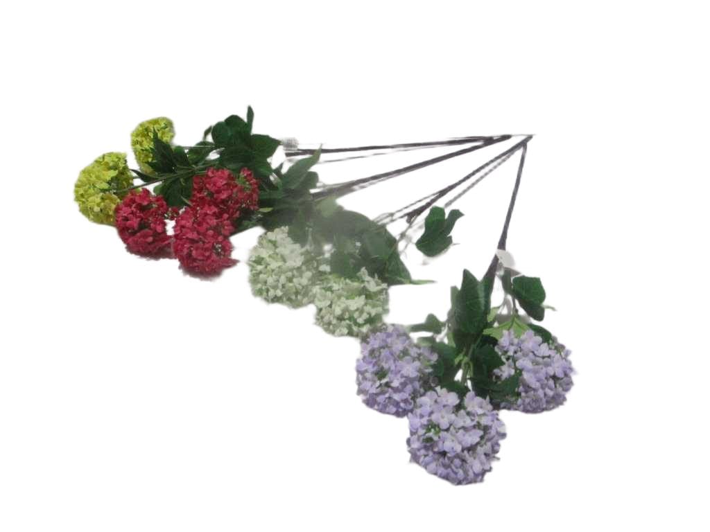 Artificial Hydrangea, 3 Heads Fabric '2 Red 3 Violet 4 Yellow 7 White '70cm