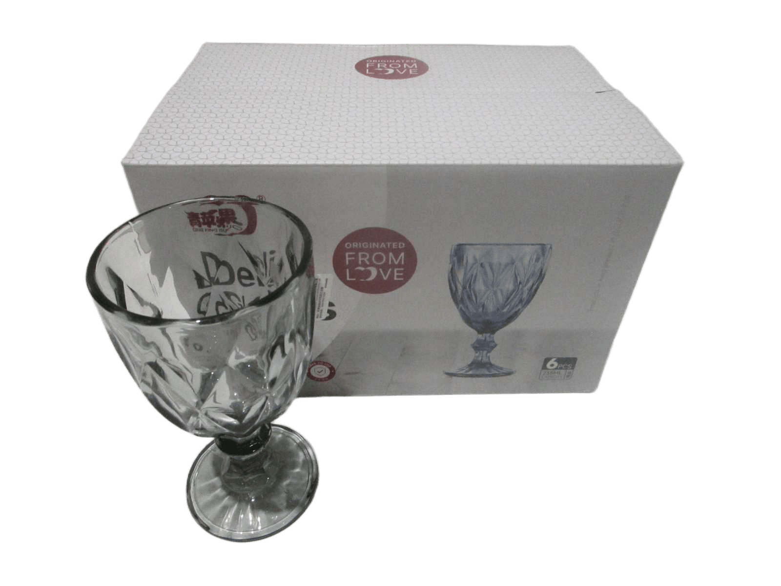 Cup Glass Juice Set Of 6 Cups In 1 Color Box Gray 240ml