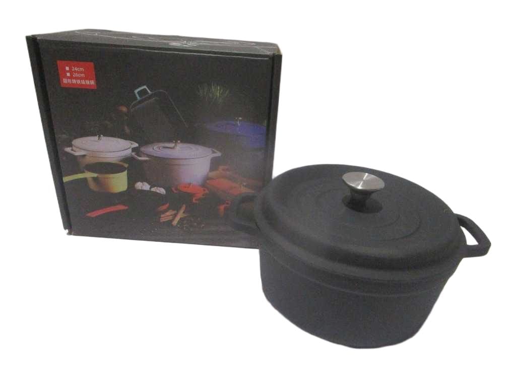 Cast Iron Casserole With Cover Dia26cmx12 5500g