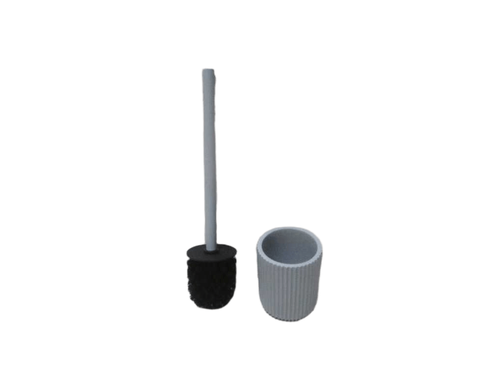 Brush Toilet Wc Polyresine Striee - Blue Clair