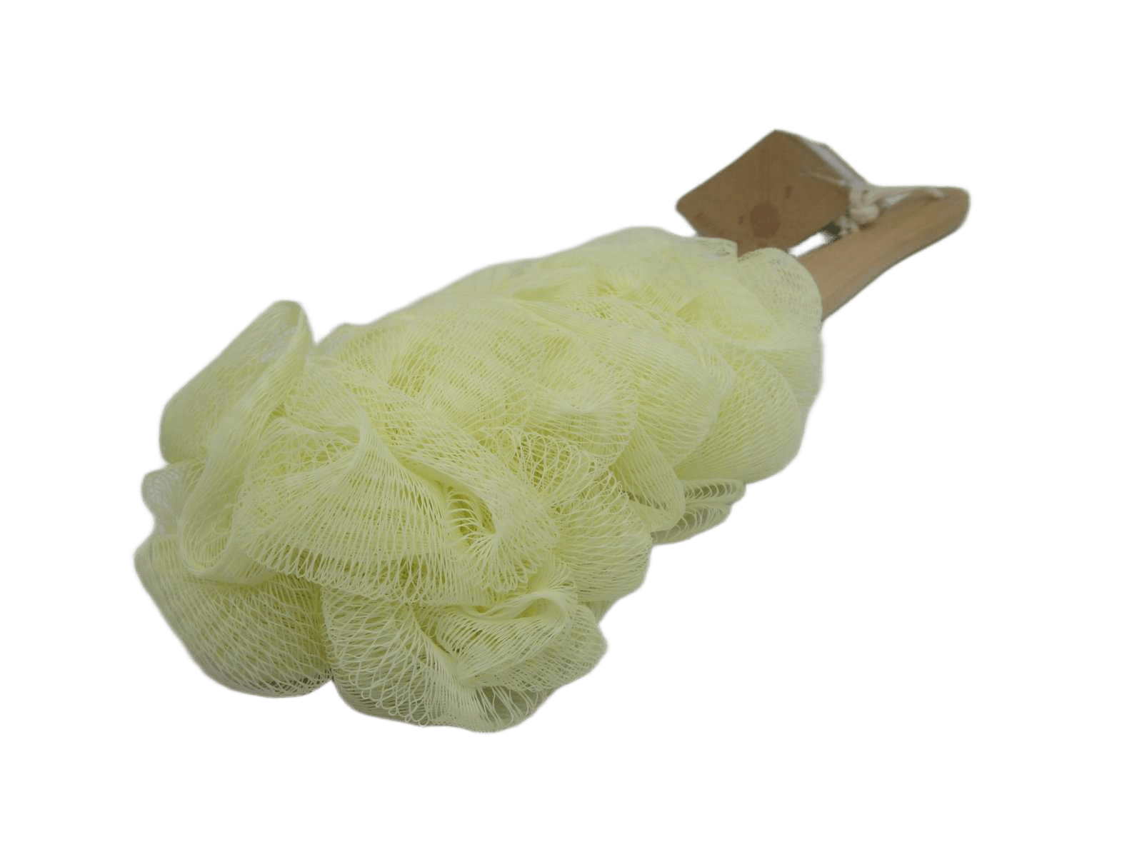 Bath Flower Pe With Wooden Handle - Natural