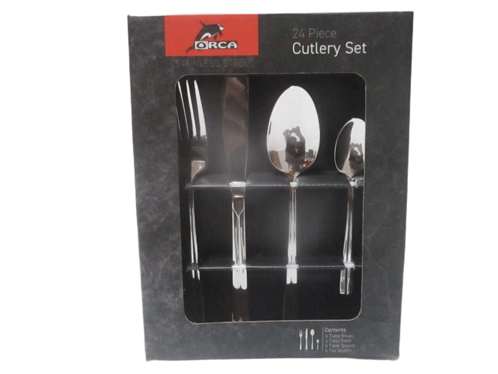 Dinner Knife 5,5 Mm 75 Gr X6 - Dinner Fork 2,5 Mm 40 Gr X6 Dinner Spoon 2,5 Mm 47 Gr X6 - Tea Spoon 2 Mm 19 Gr X 6 - Set Of 24 Pcs - 420j1 18/0 - Windows Gift Box Mirror Polished K 225 F 195 S 195 Ts 139