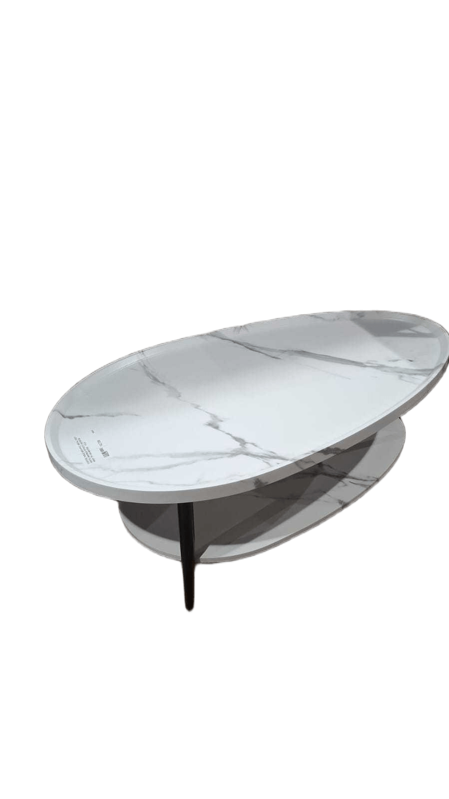 Coffee Table Mdf+pvc, Metal Feet White (Marble Effect) 100*55*38