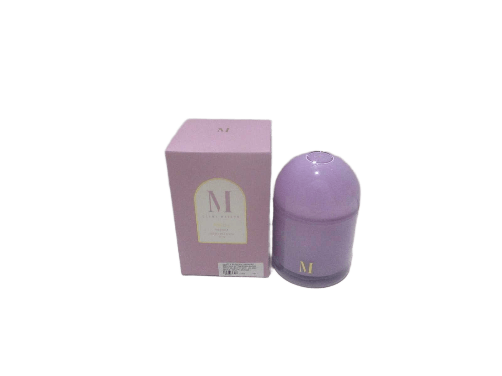 Candle Scented Tuberose - 375g Wax In Tempered Machine Made Glass Pot With Lid And 2 Wicks - 10% Fragrance - Packaging In Coloured Card Board Box 400g Purple