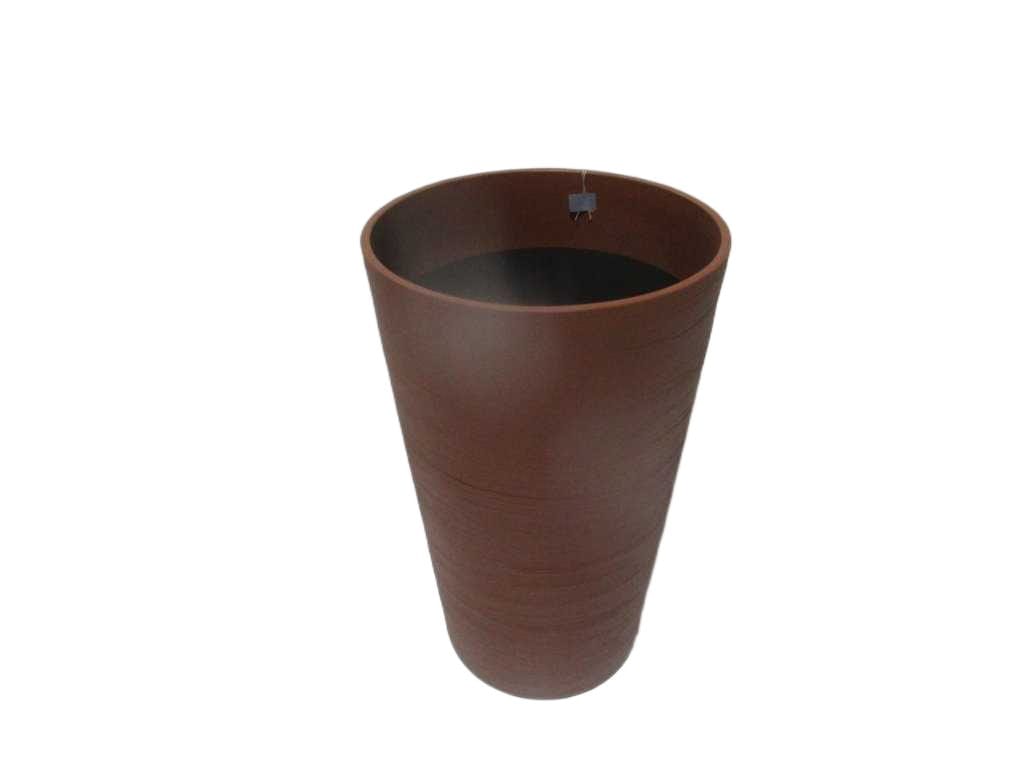 Flower Pot Balata Pp With Hole+plug 1808g 100% Recyclable Brick Red Dia34xh55