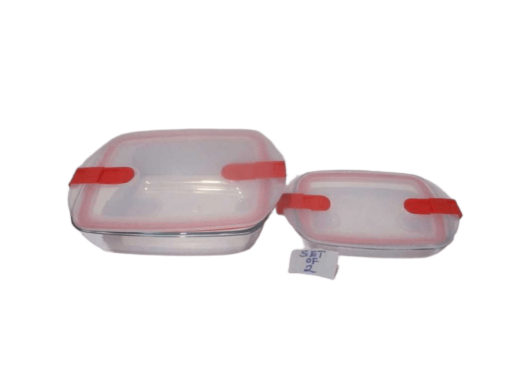 Storage Dishes Set Of 2 Rectangular With Lids (216ph00+213ph00)