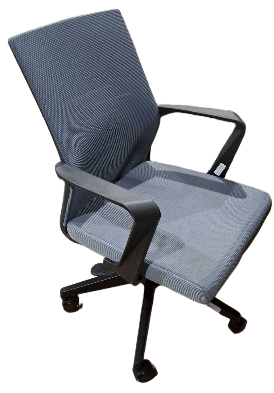 Swivel Chair, Mesh Black Nylon Arm, Black Nylon Base Mechanism-Tilt + Lock + Lift Fabric Grey As Sample