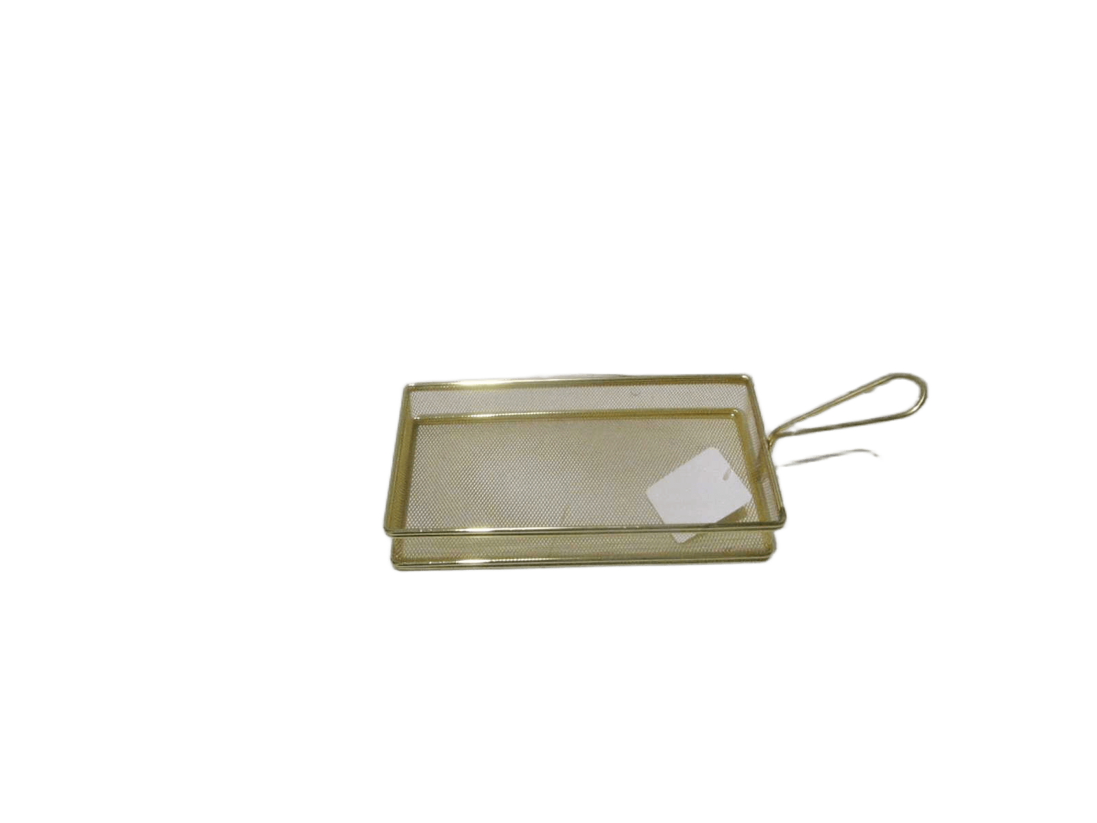 Rectangle Fry Basket With Handle 304 Inox Wet 201 Inox Frame Chrome Hanging Tag+opp Bag Gold 25.5*13.5*4.5