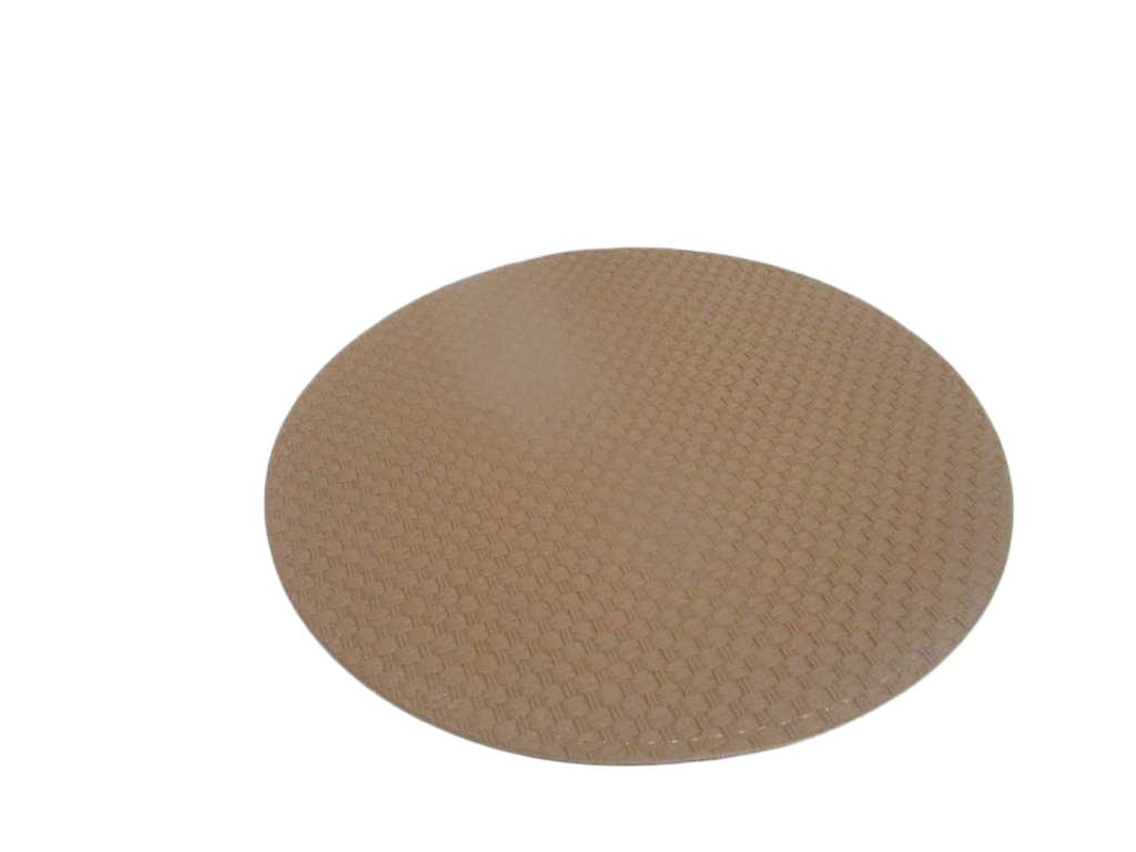 Placemat 100%pvc Leather 90g Round Shape Light Brown 38x38