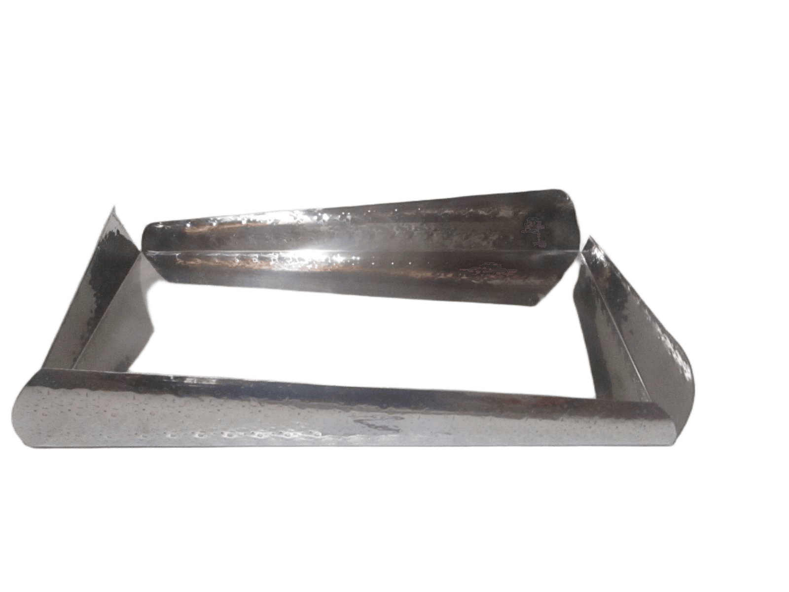 Rectangular Tray Single Wall Stainless Steel Cheetai Texture Border