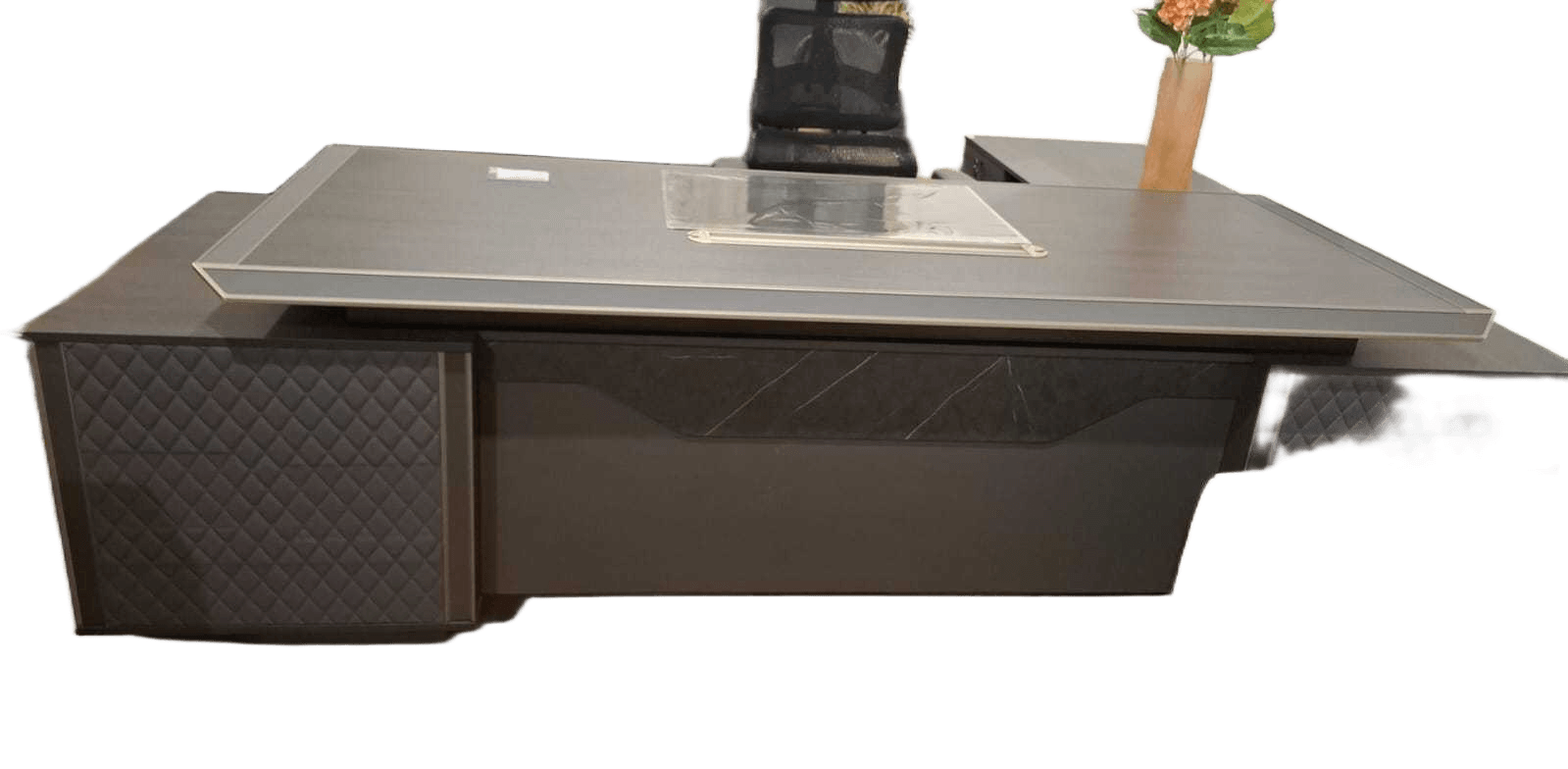 Executive Desk Purple Teak Melamine 2700w*2060d*750h