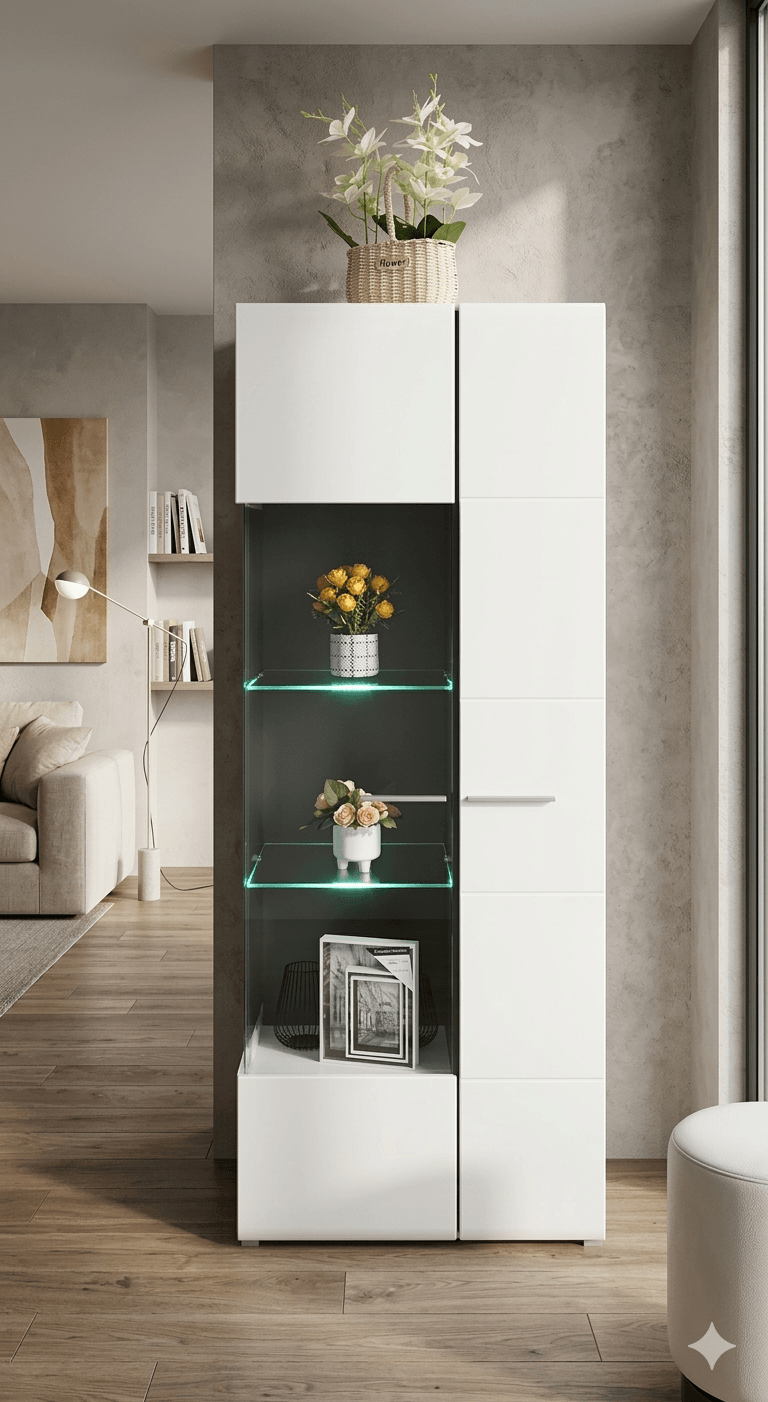 Double Showcase Melamine Faced Chipboard 16mm (Led Light Included)