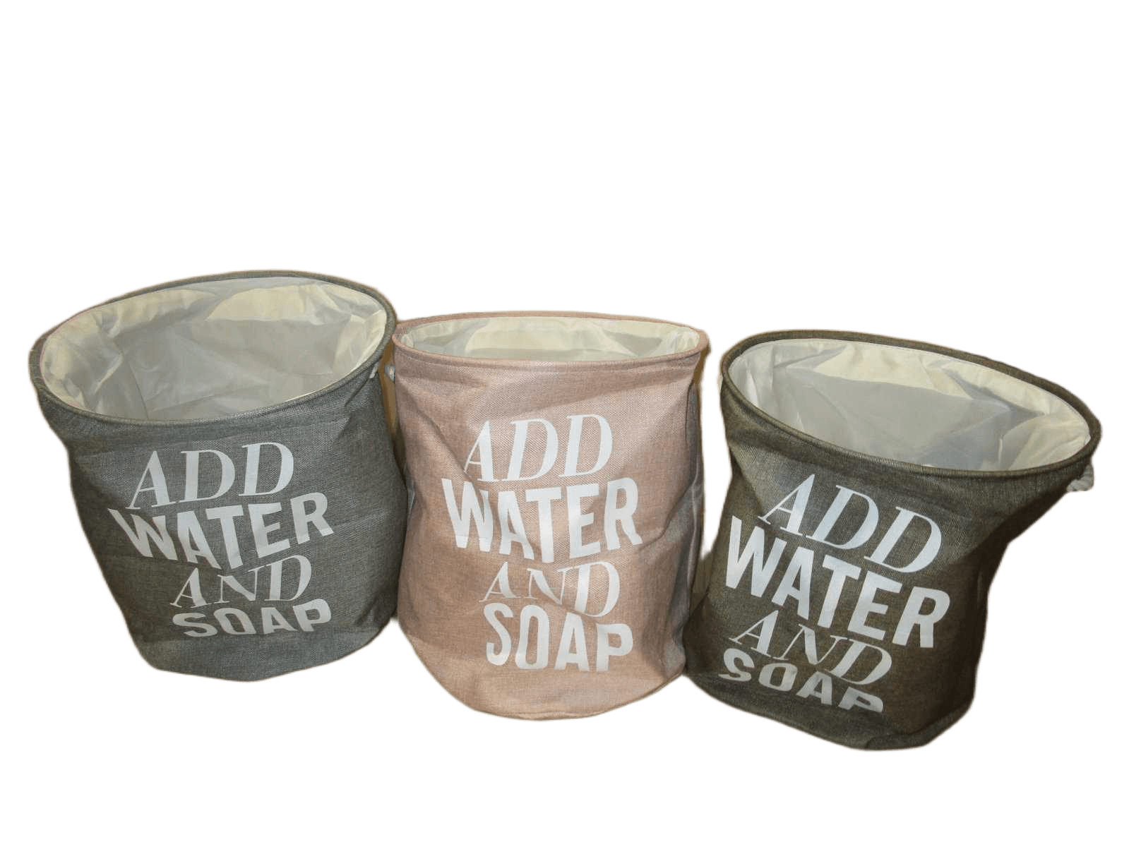 Laundry Basket Canvas Pink Coffee Light Grey 39*49cm