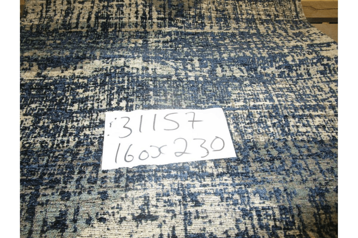 Carpet Luga Blue 02a 80% Polyester 20% Cotton 1300 Gsm Flat Weave Size:160x230