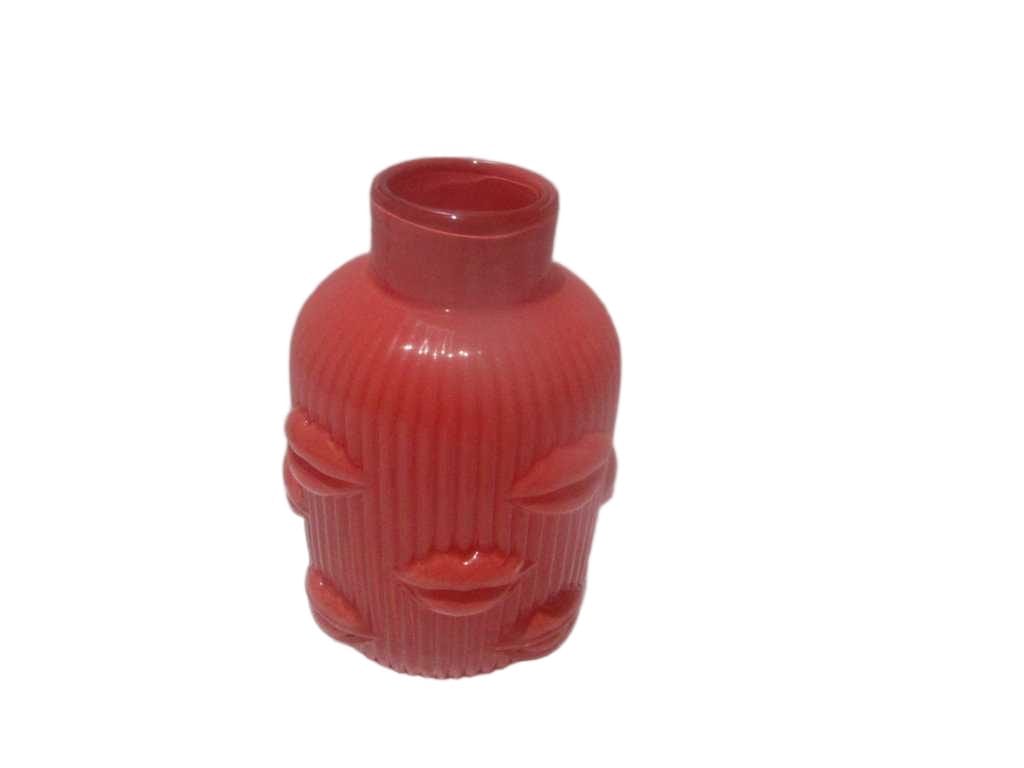 Vase, Glass Bubble Paper+brown Box Packing 'corail '19*h27.5
