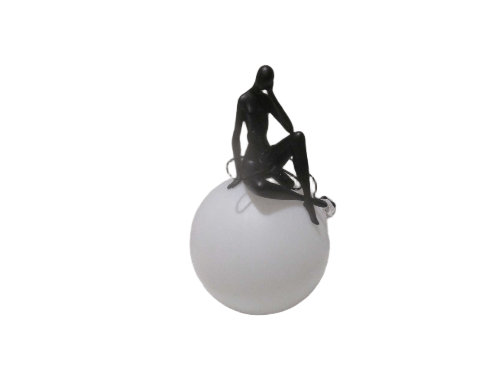 Lamp W Man On It Resin+glass Multi 58cm