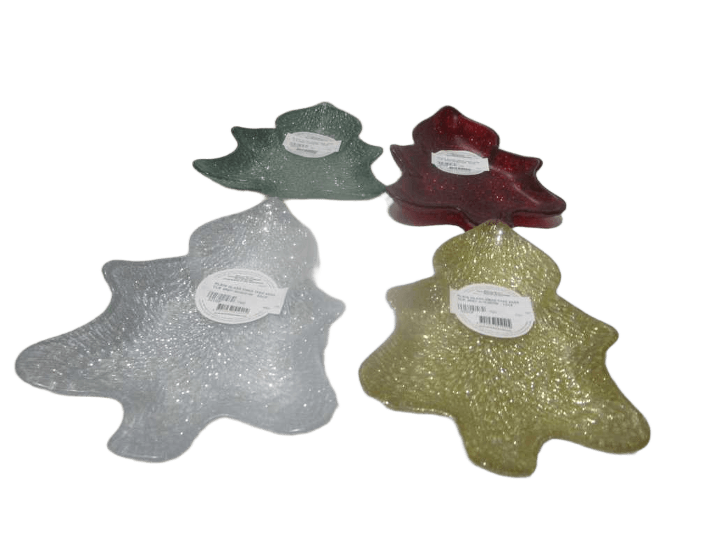 Plate Glass Xmas Tree 4ass Clr