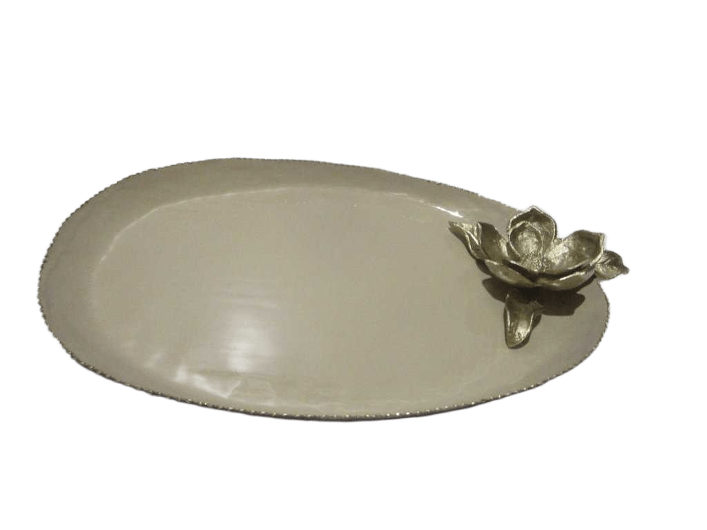 Plate Oval Iron Alluminium Champagne Insert
