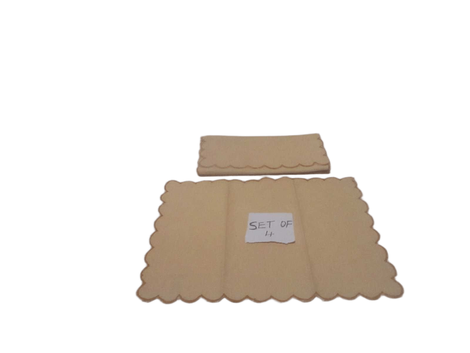 Set Of 4 Place Matt 100% Cotton 220 Gsm With Embrodery 48x33 Peac
