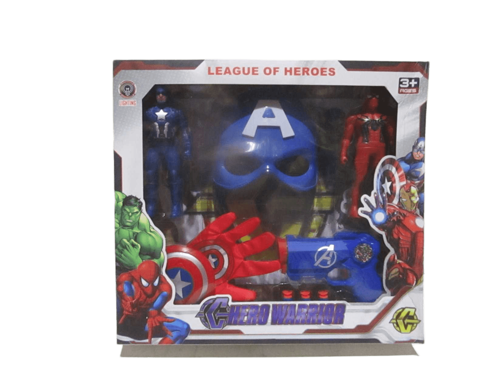 Avengers-Captain America Toy Set-2 Toys Inside With Light Plastic Window Box As Photo 38.7x42.5x8.3