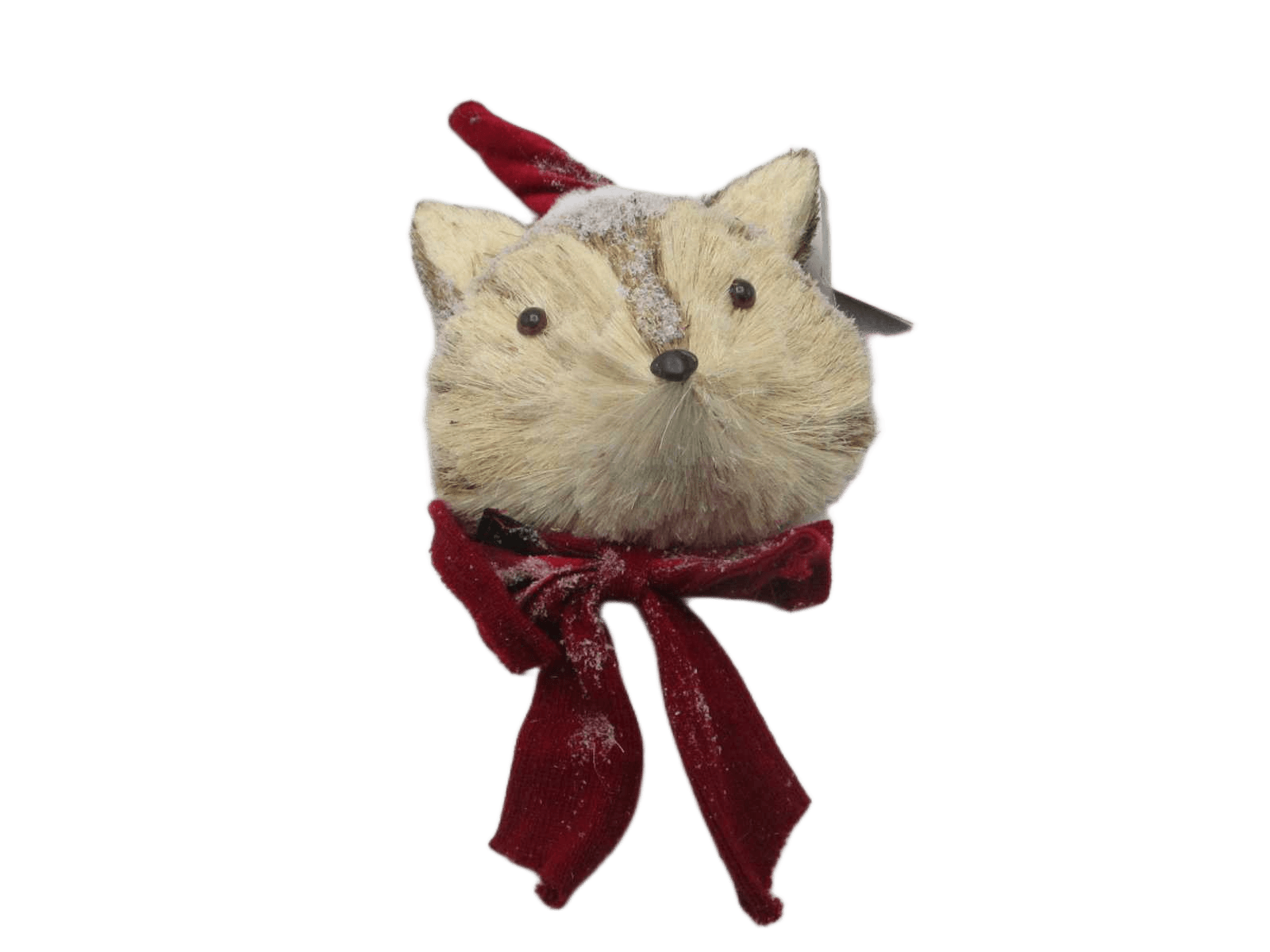 Christmas Plf Fox W/ Santa Hat H40cm