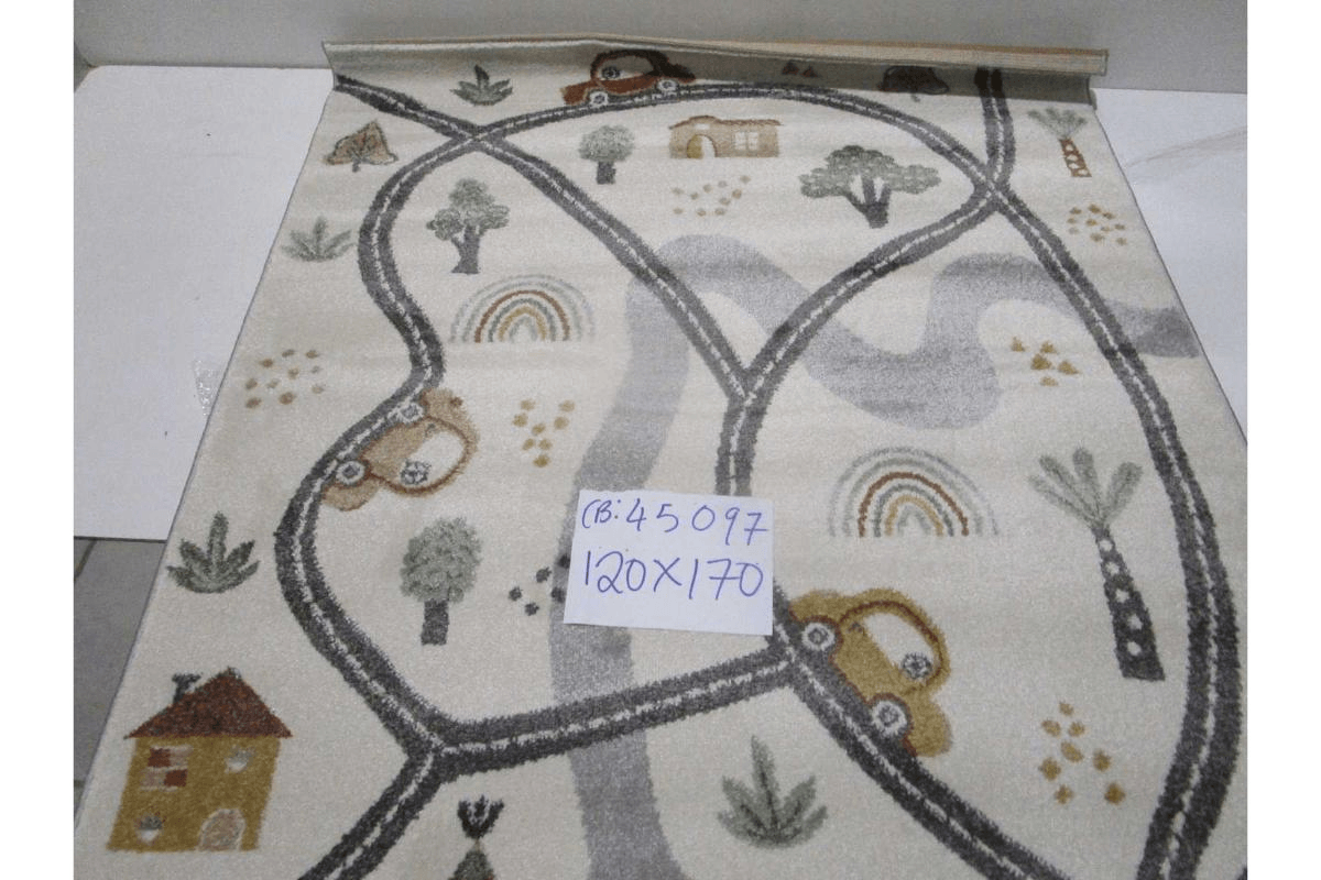 Carpet Cream Kids Aura V77 - 243.200 Points 10mm Pile Height Pp + Headset Hand Carved 2.200g/Sqm Pp Frize 120x170 Cm