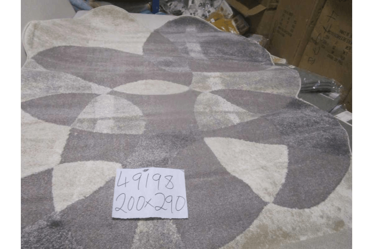 Carpet 200x290 Rio Soft Yarn Headset With Shrink Polyester 2,200 Grm / Sqm 224,000 Pnt/Sqm 12mm Pile Height Free Shape Hja26 Grey/Cream