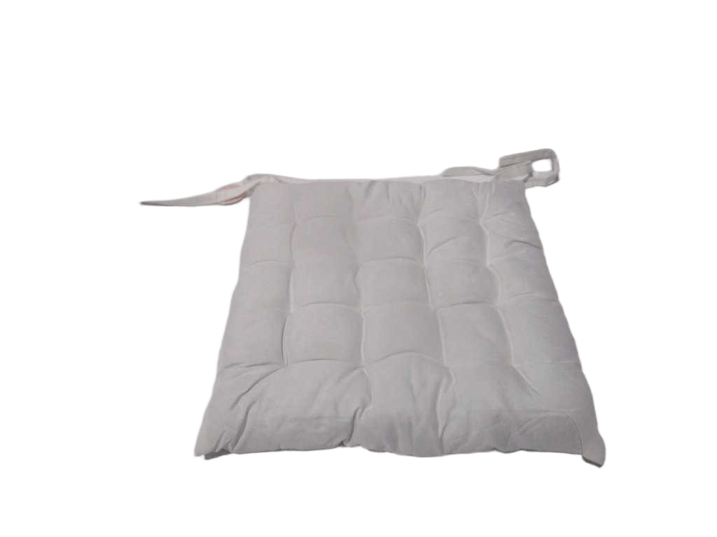 Chair Pad With 4 Tie Strings 100% Polyester 110 Gsm Fabric And Recycled Cotton Filling Of 550 Grams