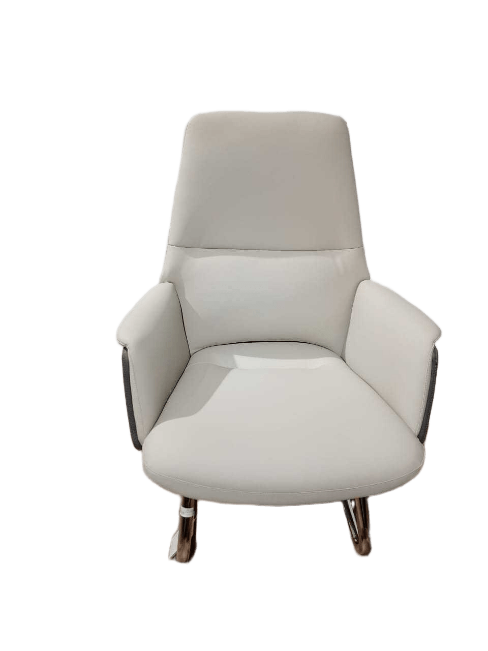 Visitor Chair Back:dk Grey+face: Lt.grey 270-42+270-36 Pu Leather, Iron Plating Base 73x105x68