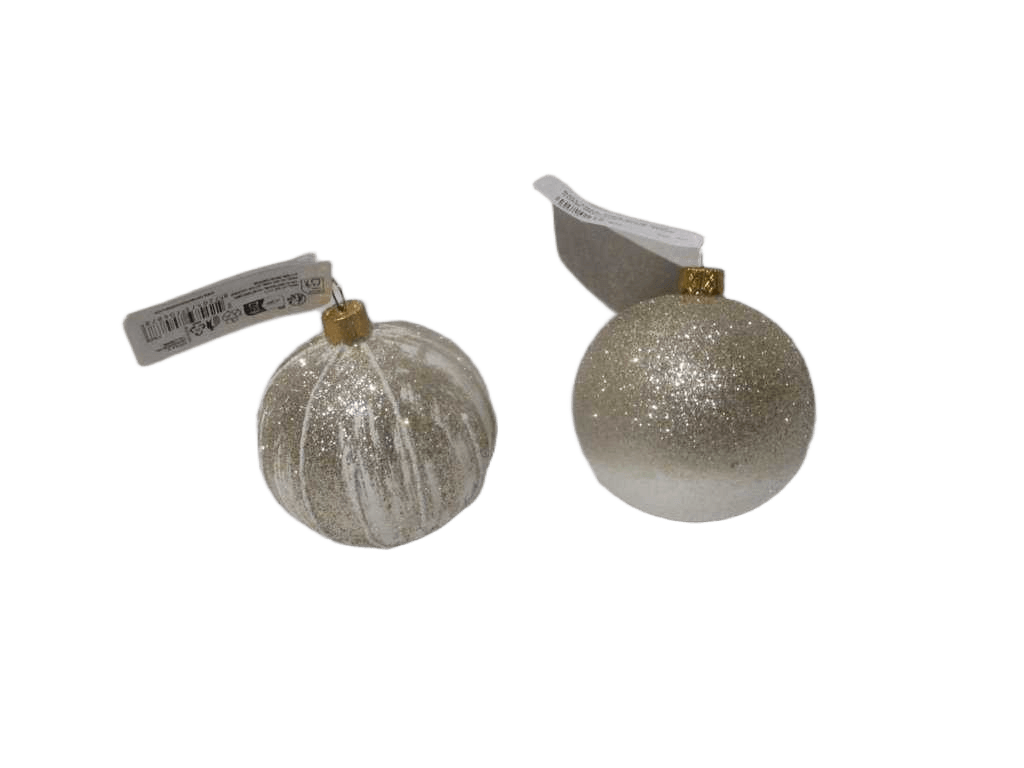 Ball Xmas 80mm White With Cham