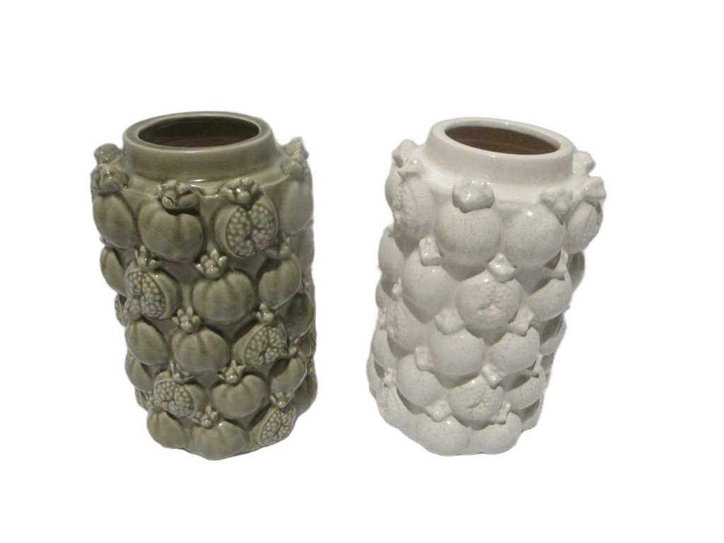 Vase Embossed Pomegranate 2ass