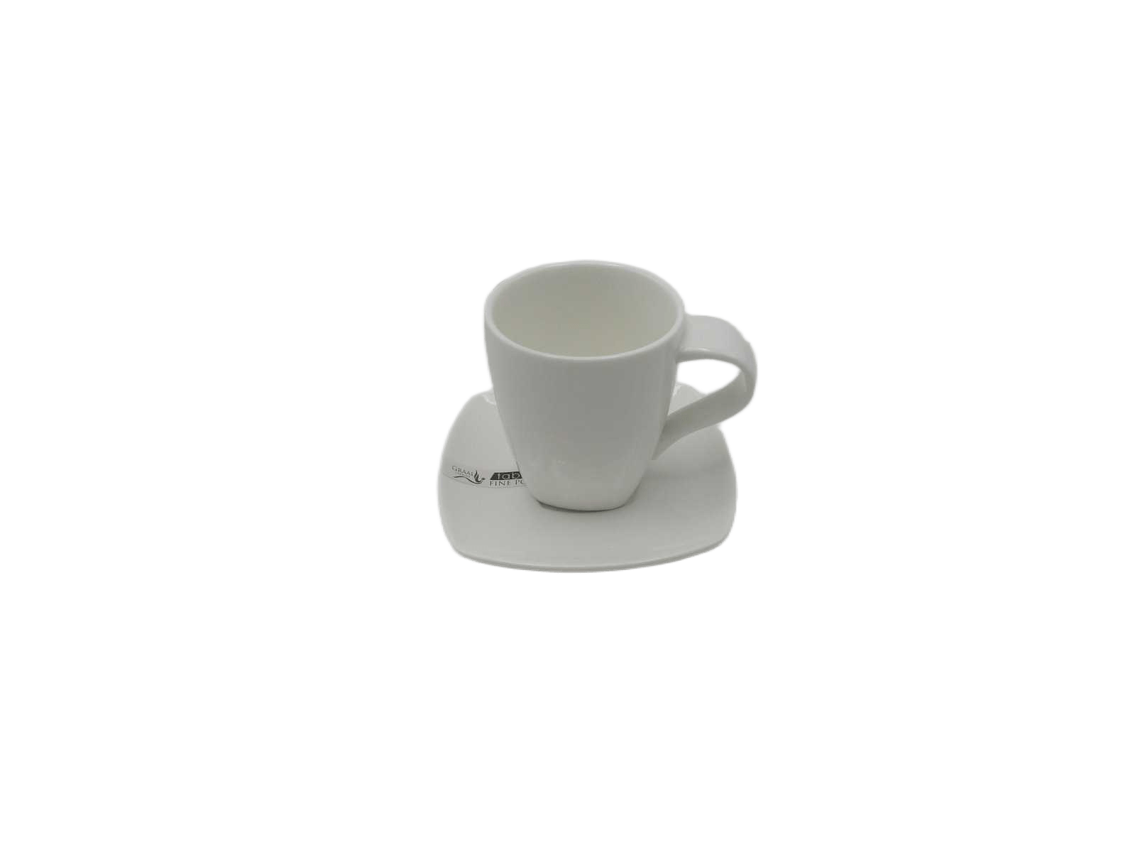 Cup 160ml W Plate9.8x6.8x7.8, D:11.8x1.7