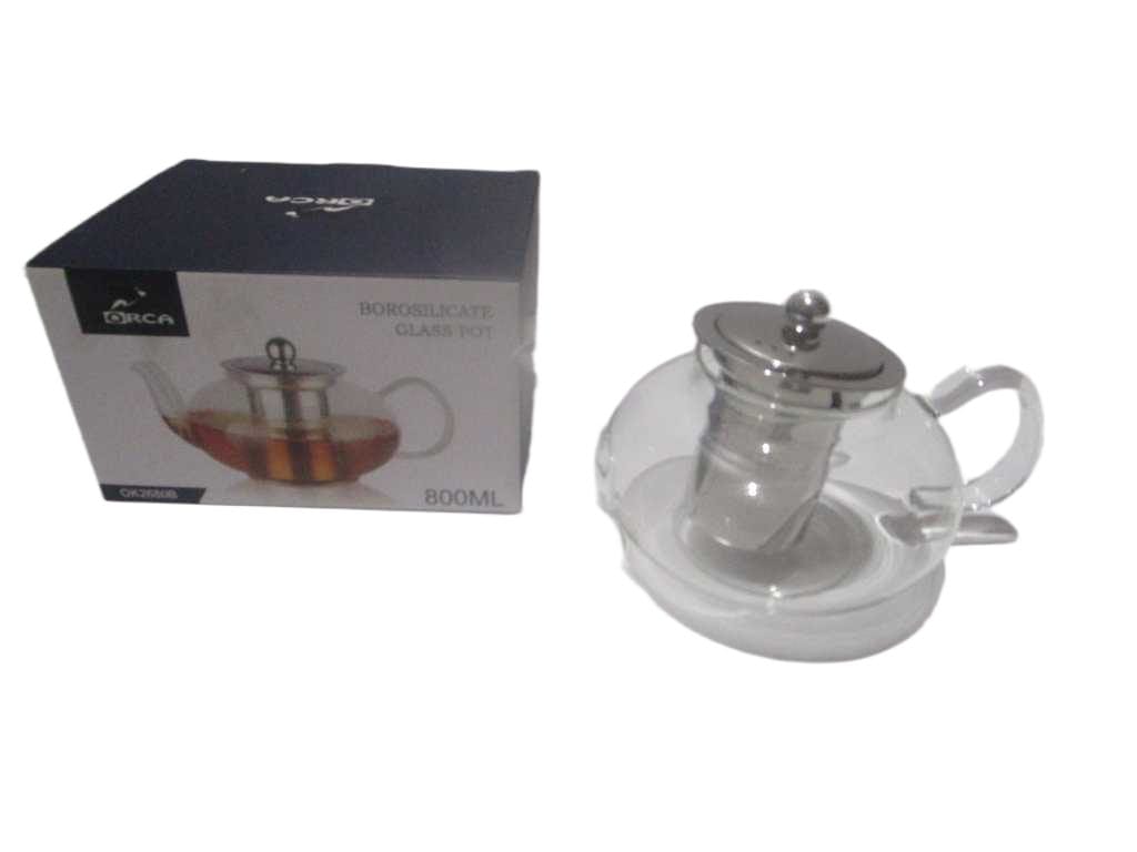 Tea Pot Handmade Glass A Quality - Stainless Steel Lid And Filter - Color Box Packaging