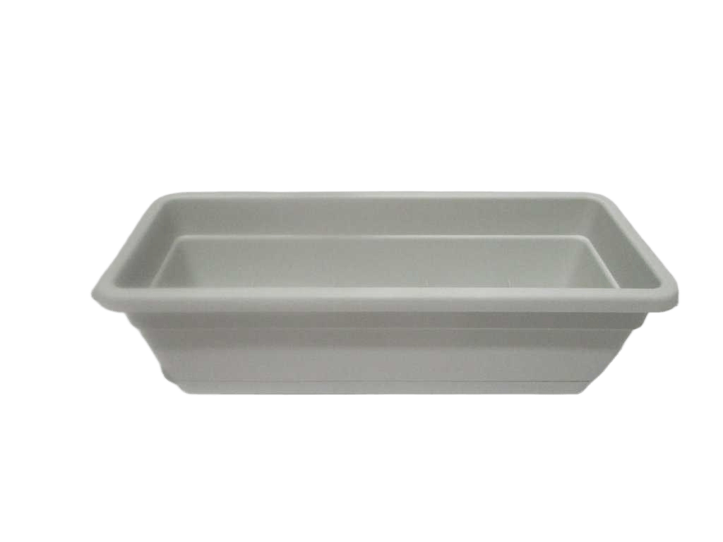 Flower Pot Iris Pp With Plate 507g 100% Recyclable White 50.7x19.6x15.9