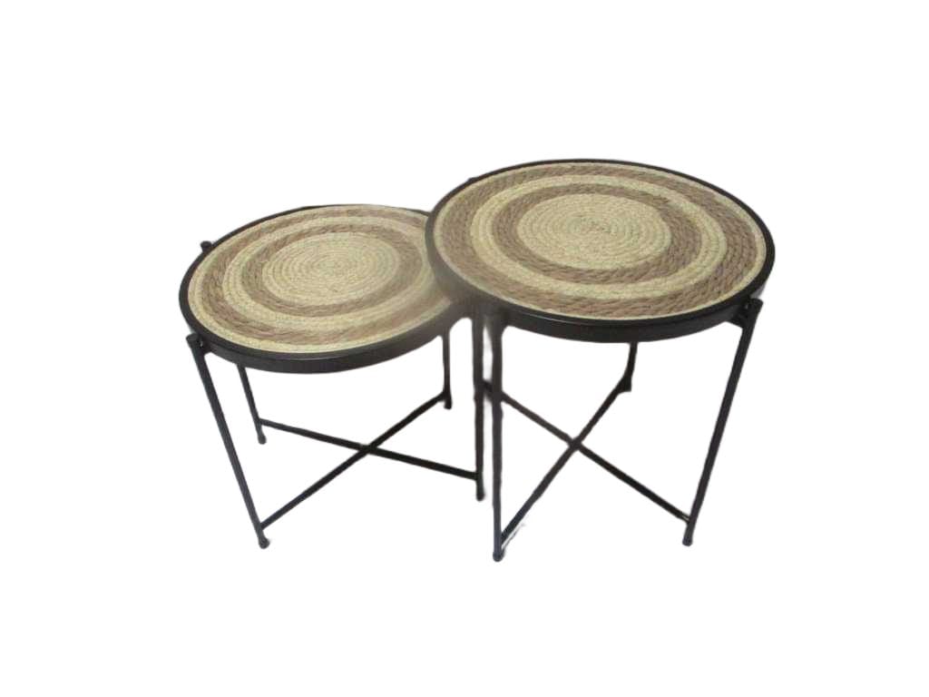 Coffee Tables Set Of 2 Plexiglass Top, Metal Base 40*40*40 45*45*45