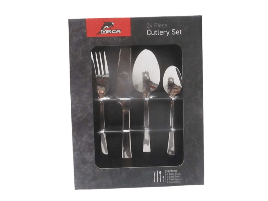 Dinner Knife 6 Mm 75 Gr X6 - Dinner Fork 2,5 Mm 40 Gr X6 Dinner Spoon 2,5 Mm 47 Gr X6 - Tea Spoon 2 Mm 19 Gr X 6 - Set Of 24 Pcs - 420j1 18/0 - Windows Gift Box Mirror Polished K 225 F 210 S 210 Ts 140