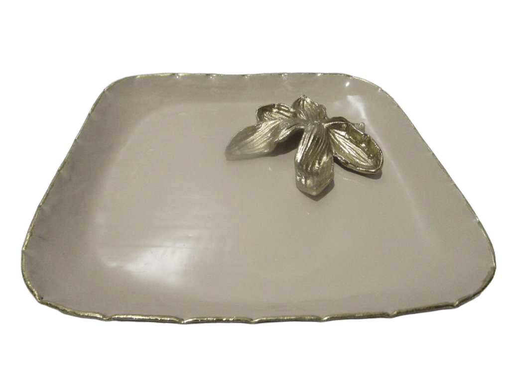 Plate Square Iron Alluminium Champagne Insert