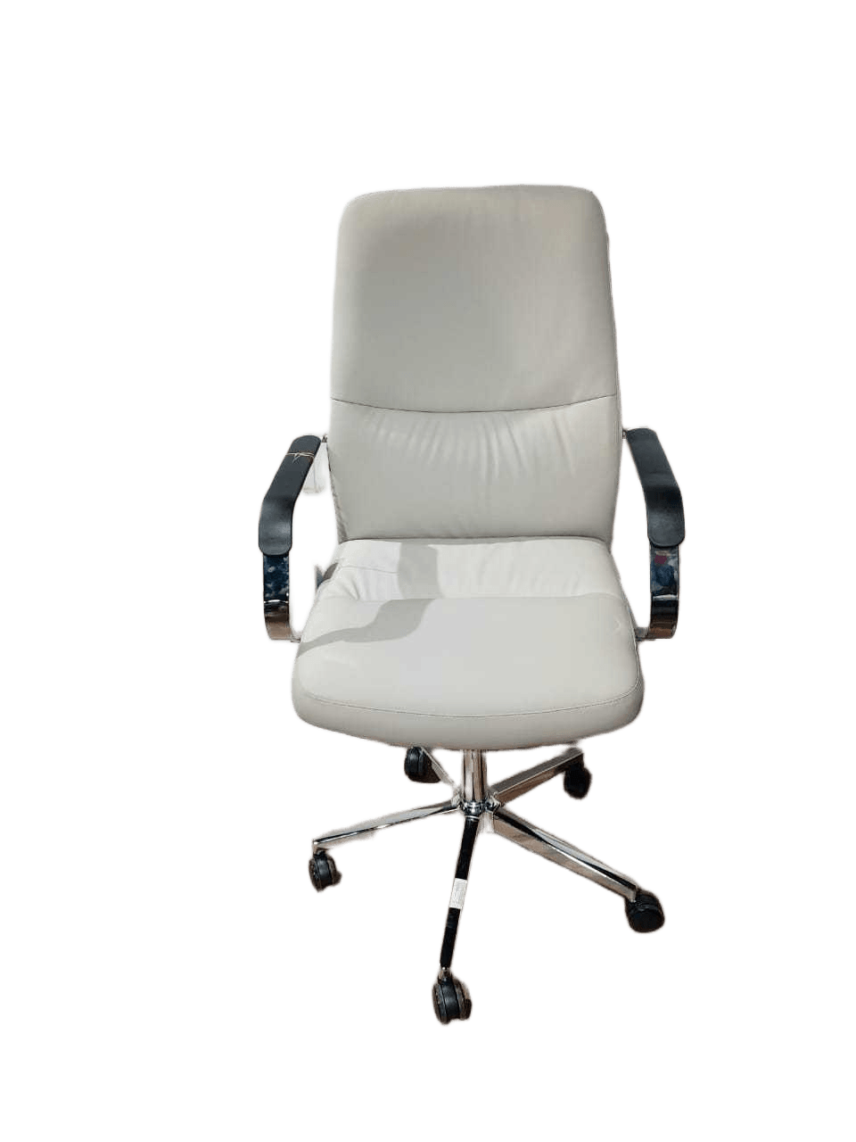 Office Chair Beige-Dabaisha05 Pu Leather, Chrome Base 60x103x68