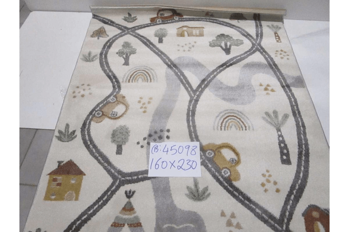 Carpet Cream Kids Aura V77 - 243.200 Points 10mm Pile Height Pp + Headset Hand Carved 2.200g/Sqm Pp Frize 160x230 Cm