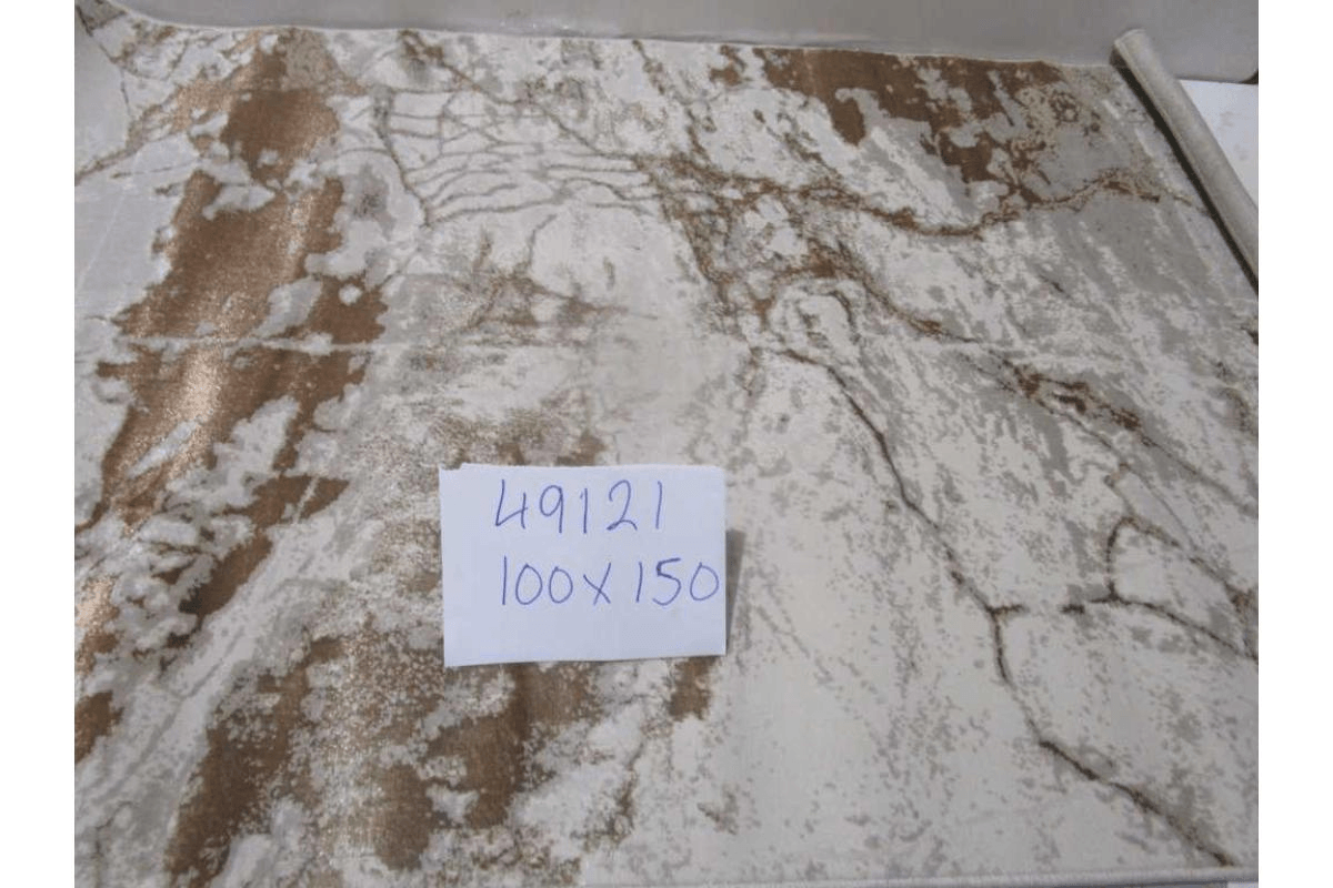 Carpet 100x150 Shiny Shrink Polyester + Pp 2,200 Gsm 604,000 Pts 8mm Pile Hight Beige/Copper