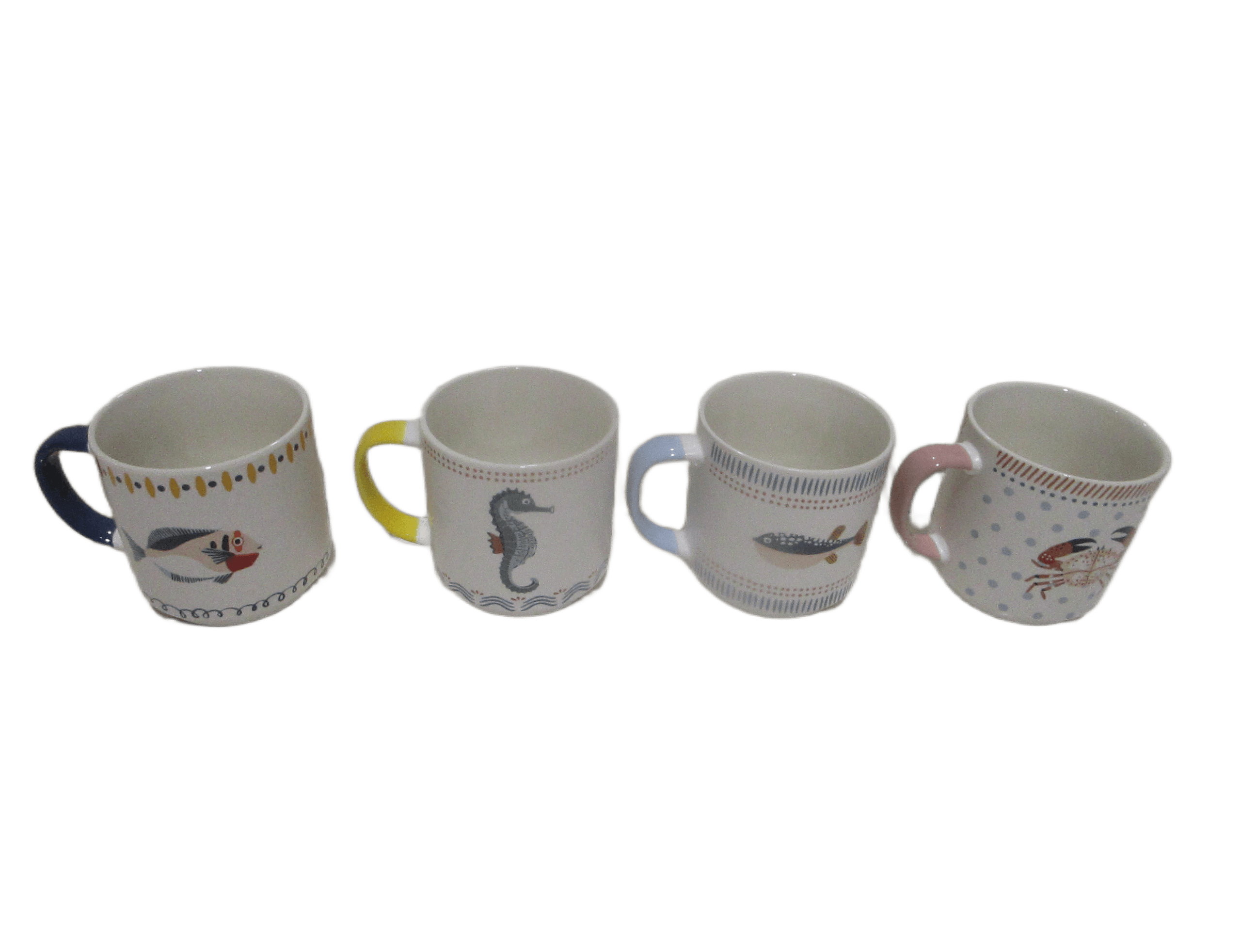 Mug - New Bone China - 4 Design Ass 410 Ml Fish Design 4 Assorted