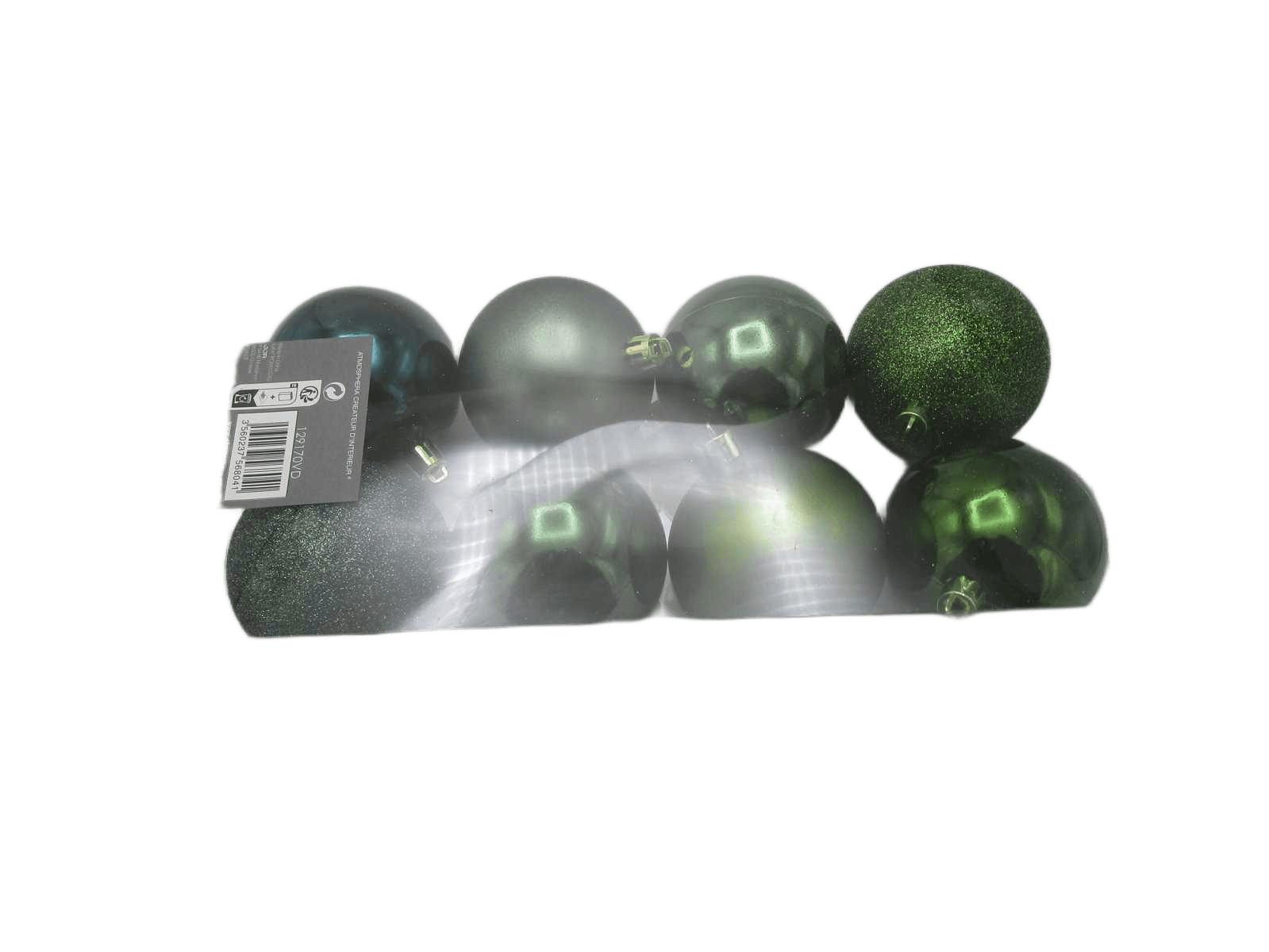 Christmas 8 X 70mm Balls Green