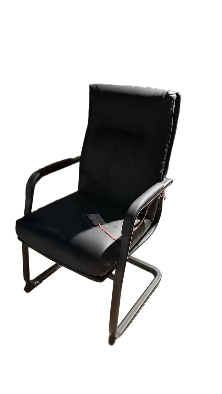 Visitor Chair Black Pu + Black Chrome Frame 260-61 58x105x68